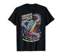Retro Portable Cassette Player City Pop Music Graphic T-Shirt