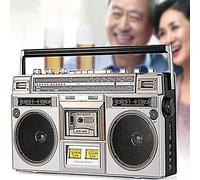 Retro Portable Cd Cassette Player with Am/fm Radio,Built-In Speaker,Bass Boost,Headphone Jack Classic Tape Recorder for Music Lovers