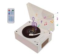 Retro Portable CD Player, Rechargeable CD Music Player for Home with Remote Control, Bluetooth CD Kpop Player 5.0, Dust Cover, Support AUX/USB CD Player, Home Decor (White)