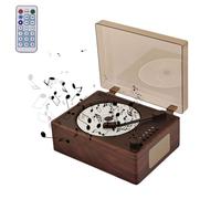 Retro Portable CD Player, Rechargeable Music Player for Home with Remote Control, Bluetooth Kpop 5.0, Dust Cover, Support AUX/USB Decor Walnut -