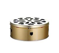 Retro Portable Iron Mosquito Coil Holder With Handle Round Fireproof Incense Holder Mosquito Spiral Holder Portable Smoker Holder Coil Box for Home And Camping