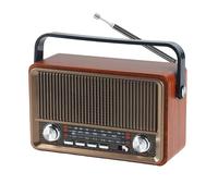 Retro Portable Radio AM FM, Plug in Wall or Rechargeable Battery Powered Transistor Radio for Home Outdoor Emergency Use,Retro Vintage Bluetooth Speaker with AUX TF USB Playing