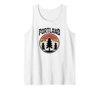 Retro Portland Sunset Mountain Design Vintage Oregon Forest Tank Top
