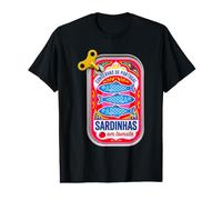 Retro Portuguese Sardine Can Wind Up Fish Value Graphic T-Shirt