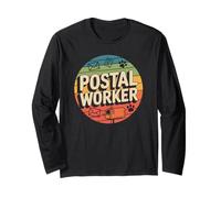 Retro Postal Worker Delivering Mail on the Daily Route Long Sleeve T-Shirt