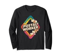 Retro Postal Worker Delivering Mail on the Daily Route Long Sleeve T-Shirt