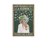 Retro Poster Poster CMESucculents Poster Succulent Girl Fragile Like A Bomb Poster Decorative Painting Canvas Wall Posters And Art Picture Print Modern Family Bedroom Decor Posters 20x30inch(50x75cm)