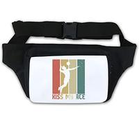 Retro Poster Styled Kiss My Ace Volleyball Graphic Waist Bag Fanny Pack White