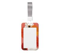 Retro Poster Tropical Flowers Sliding Id Badge Holder Hard Plastic Work Card Case Name Tag Protector for Nurses Office