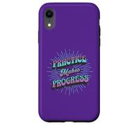 Retro Practice Makes Progress Improvement Over Perfection Case for iPhone XR
