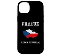 Retro Prague Czech Republic Distressed Czech Republic Flag Case for iPhone 14 Plus
