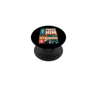 Retro Praise Him with The Strings Psalm150:4 Christian Music PopSockets Adhesive PopGrip