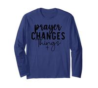 Retro Prayer Changes Things - Inspirational Christian Faith Long Sleeve T-Shirt