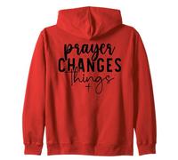 Retro Prayer Changes Things - Inspirational Christian Faith Zip Hoodie