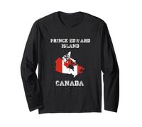 Retro Prince Edward Island Canada Distressed Canada Flag Long Sleeve T-Shirt