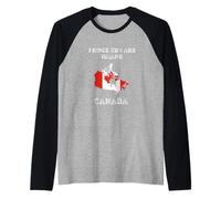Retro Prince Edward Island Canada Distressed Canada Flag Raglan Baseball Tee