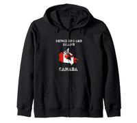 Retro Prince Edward Island Canada Distressed Canada Flag Zip Hoodie