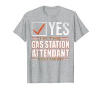 Retro Profession I'm The Gas Station Attendant T-Shirt, Men, Heather Grey, Small