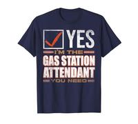 Retro Profession I'm The Gas Station Attendant T-Shirt, Men, Navy Blue, Large