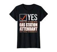 Retro Profession I'm The Gas Station Attendant T-Shirt, Women, Black, Small