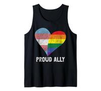 Retro Proud Ally Lesbian Gay Bisexual Trans Pan Queer LGBTQ Tank Top