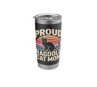 Retro Proud Ragdoll Cat Mom Stainless Steel Insulated Tumbler