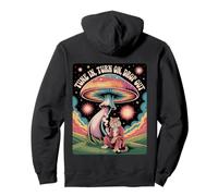 Retro Psychedelic Tiger Mushroom Cosmic Vibes Pullover Hoodie