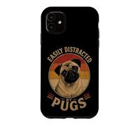 Retro Pug Easily Distracted By Pugs Case for iPhone 11