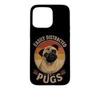 Retro Pug Easily Distracted By Pugs Case for iPhone 15 Pro Max