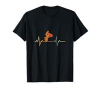 Retro Puls Motorbike Biker Gift Idea Vintage Heartbeat Bike Motorcycle T-Shirt - Black, Unisex, Adult, Short Sleeve, Classic Fit, Small