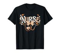Retro Pumpkin Nurse Life Fall Autumn Stethoscope T-Shirt