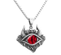 Retro Punk Ancient Egypt Eye of Horus Skull Pendant Necklace Men's Motorcyclist Jewelry Accessories