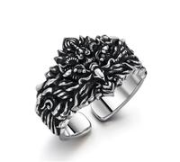 Retro Punk Eagle Open Statement Rings for Women Men's Vintage Hip Hop Cool Flying Bird Middle Knuckle Fashion Adjustable Hawk Falcon Finger Band Ring Comfort Fit Personalized Biker Jewelry Gift