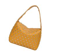 Retro Punk Styles Small Studded Shoulder Bag PU Leather Purse For Stylish Women Small Handbag Single Strap Underarm Bag Trendy Purses For Women