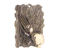 Retro Pure Brass Good and Evil in One Thought Keychain Pendant Antique Miscellaneous Pendant Small Bronze Ware