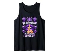 Retro Purple Birthday a Queen I Dont Get Older I Level Up Tank Top