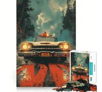 Retro Pursuit Jigsaw Puzzles for Adults1000 Piece Mind Game Toy Anxiety Relief Neat Cut Art Collectible (50x75cm)