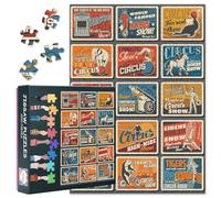 Retro Puzzles for Adults 1000 Pieces, Circus Show Performers and Animals Vintage 1000 Piece Jigsaw Puzzles, Difficult Impossible Challenging Puzzle, 19.5 x 27.5 Inch