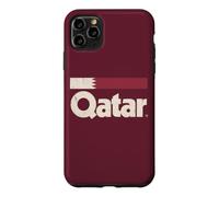 Retro Qatar Flag Qatari Yalla Burgundy Case for iPhone 11 Pro Max