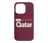 Retro Qatar Flag Qatari Yalla Burgundy Case for iPhone 13 Pro