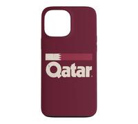 Retro Qatar Flag Qatari Yalla Burgundy Case for iPhone 13 Pro Max