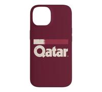 Retro Qatar Flag Qatari Yalla Burgundy Case for iPhone 14