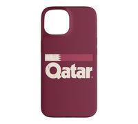 Retro Qatar Flag Qatari Yalla Burgundy Case for iPhone 15