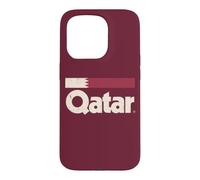 Retro Qatar Flag Qatari Yalla Burgundy Case for iPhone 15 Pro