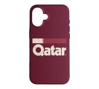 Retro Qatar Flag Qatari Yalla Burgundy Case for iPhone 16