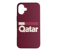 Retro Qatar Flag Qatari Yalla Burgundy Case for iPhone 16 Plus