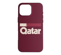 Retro Qatar Flag Qatari Yalla Burgundy Case for iPhone 16 Pro Max
