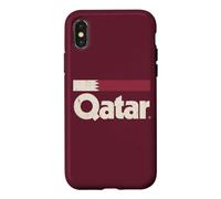 Retro Qatar Flag Qatari Yalla Burgundy Case for iPhone X/XS