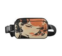 Retro Queen Cute Waist Pack Crossbody Bag for Men Women Small Bum Belt Bag with Adjustable Strap for Workout Running Hiking, Aesthetic Fighting Fish, One Size