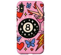 Retro Queer Coquette 8 Ball Martini Butterfly Design Case for iPhone X/XS